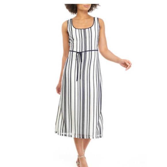 Sam Edelman Dresses & Skirts - 𝅺Sam Edelman Women's Crochet Stripe Tie Waist Midi Dress Size XL